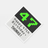 47e verjaardag - Nerdy / Geeky Style "47" & naam Servet (Hoek)