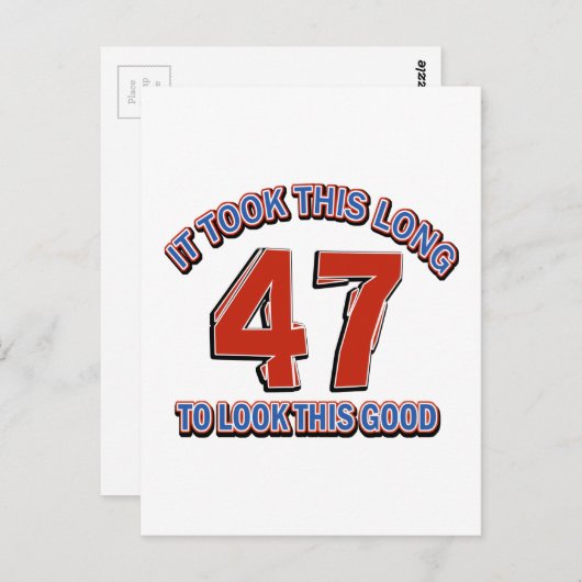 47e verjaardag ontwerp briefkaart (Voorkant / Achterkant)