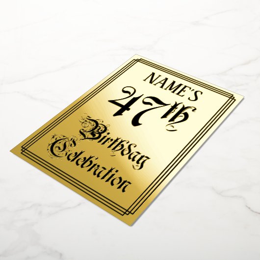 47e verjaardag Partij — Legant Manuscript + de Naa Folie Uitnodiging (Gedraaid)