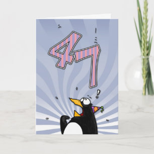 47e verjaardag - Penguin Surprise Card Kaart