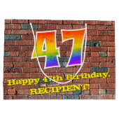 47e verjaardag: Plezier, op graffiti geïnspireerde Groot Cadeauzakje (Achterkant)