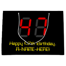 47e verjaardag: Rode digitale klok stijl "47" + na Groot Cadeauzakje