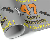 47e verjaardag: Spooky Halloween Thema, aangepaste Cadeaupapier (Rol Hoek)
