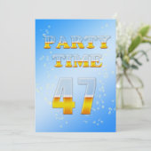 47e verjaardag uitnodiging met bier (Staand voorkant)