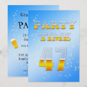 47e verjaardag uitnodiging met bier (Voorkant / Achterkant)