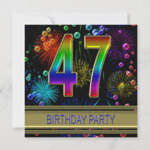 47e verjaardag Uitnodiging met bubbels