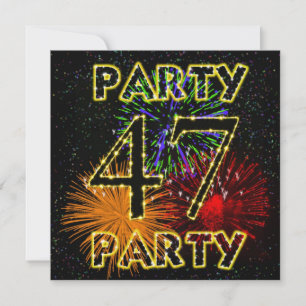 47e verjaardag uitnodiging met vuurwerk