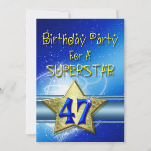 47e verjaardag uitnodiging voor een superster.