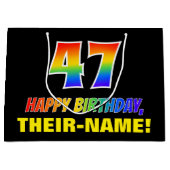 47e verjaardag: Vet, Vun, Eenvoudig, Regenboog 47 Groot Cadeauzakje (Voorkant)
