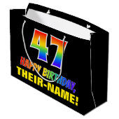 47e verjaardag: Vet, Vun, Eenvoudig, Regenboog 47 Groot Cadeauzakje (Achterkant Gekanteld)