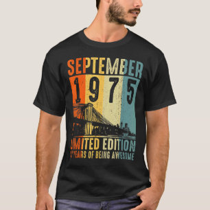 47e verjaardag Vintage september 1975 47 jaar oud T-shirt