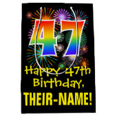 47e verjaardag: Vuurwapenpatroon met vuursteentje  Medium Cadeauzakje (Voorkant)