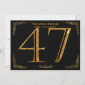 47e Verjaardagsfeest, Gatsby stijl, zwart goud gli Kaart (Voorkant)