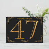 47e Verjaardagsfeest, Gatsby stijl, zwart goud gli Kaart (Staand voorkant)