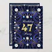 47e verjaardagsfeest met massa's juwelen kaart (Voorkant / Achterkant)