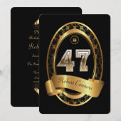 47e, verjaardagsfeest vrouw man, elegante kleur kaart (Voorkant / Achterkant)