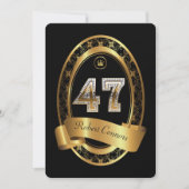 47e, verjaardagsfeest vrouw man, elegante kleur kaart (Voorkant)