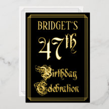 47ste verjaardagsfeest — Fancy Script & Aangepaste