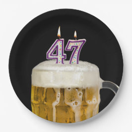 47th Birthday Bier op zwart papier Bord