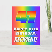 47th Birthday: Colorful, Fun Rainbow Pattern # 47 Kaart (Voorkant)