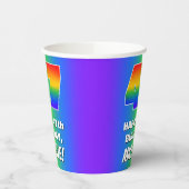 47th Birthday: Colorful, Fun Rainbow Pattern # 47 Papieren Bekers (Links)