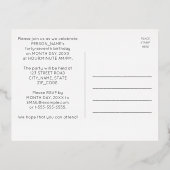 47th Birthday Party ~ Art Deco Style "47" + naam Folie Uitnodiging Briefkaart (Achterkant)