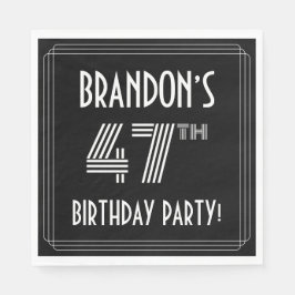 47th Birthday Party: Art Deco Style + Custom Name Servet