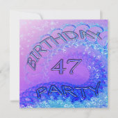 47th Birthday party uitnodiging, Abstract en bubb Kaart (Voorkant)