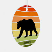 480 Otis Beer Silhouet op Gradient Sun Metalen Ornament (Voorkant Rechts)