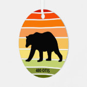 480 Otis Beer Silhouet op Gradient Sun Metalen Ornament (Voorkant links)