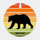 480 Otis Beer Silhouet op Gradient Sun Metalen Ornament (Voorkant)