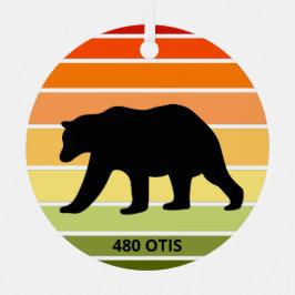 480 Otis Beer Silhouet op Gradient Sun Metalen Ornament