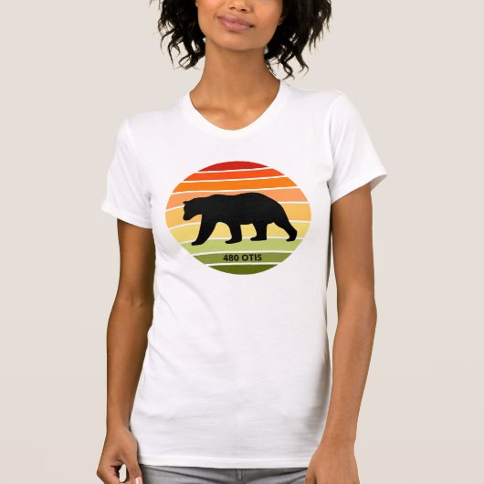 480 Otis Beer Silhouet op Gradient Sun (Wit) T-shirt (Voorkant)