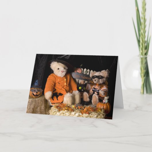 4812 Teddy Bears Halloween Wenskaart Kaart (Voorkant)