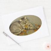 4872 Najaarskat-stickers Ovale Sticker (Envelop)