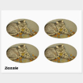 4872 Najaarskat-stickers Ovale Sticker (Vel)