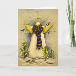 4881 Snow Angel & Birds Birds Birthday Card Kaart