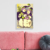 4882 Snowmen Kerstmis Canvas Afdruk (Insitu (Woonkamer))