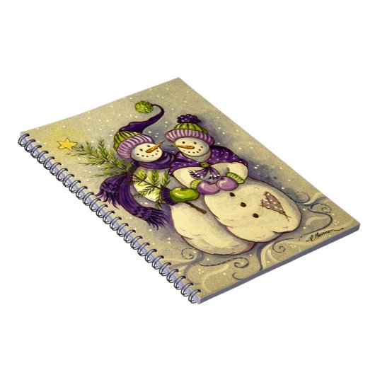 4882 Snowmen Kerstmis Notitieboek (Rechterzijde)