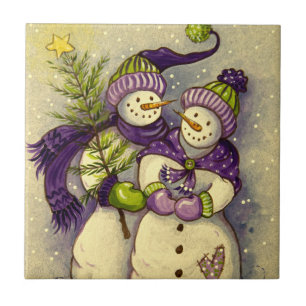 4882 Snowmen Kerstmis Tegeltje
