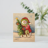 4889 Snowman Kerstmis Feestdagenkaart (Staand voorkant)