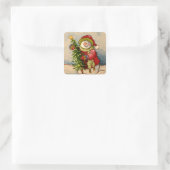 4889 Snowman Kerstmis Vierkante Sticker (Tas)