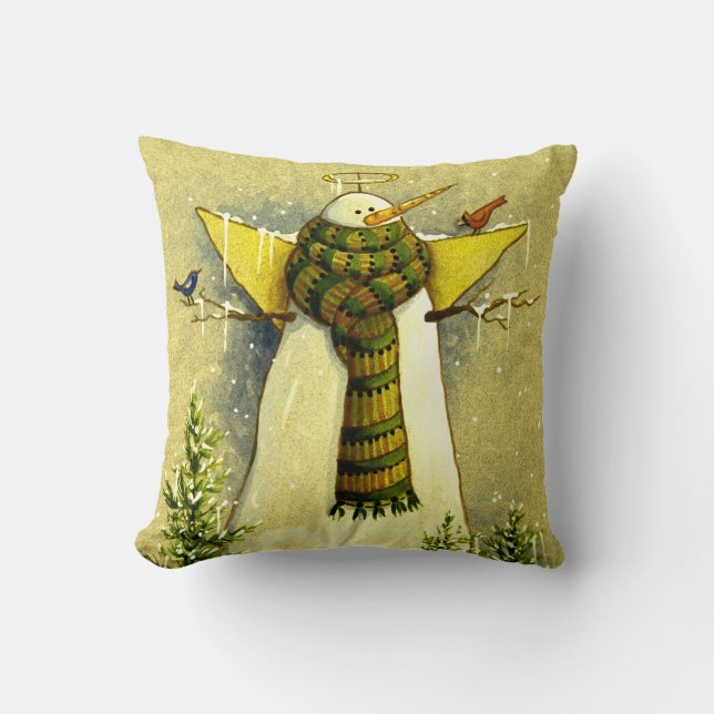 4894 Sneeuwengel en Kerstmis Kussen (Voorkant)