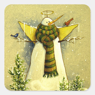 4894 Sneeuwengel en Kerstmis Vierkante Sticker
