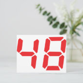 48 48 rode alarmklok digitaal getal briefkaart (Staand voorkant)