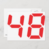 48 48 rode alarmklok digitaal getal briefkaart (Voorkant / Achterkant)