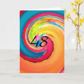 48 Abstracte geboortedag kleurrijk Kaart (Gele Bloem)