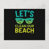 48.Beach CleanUp Lets Clean Our Beach Surfer Style Uitnodiging Briefkaart (Voorkant)