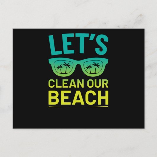 48.Beach CleanUp Lets Clean Our Beach Surfer Style Uitnodiging Briefkaart (Voorkant)
