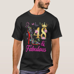 48 en Fabulous 48 jaar oude 48e buikvlinders H T-shirt